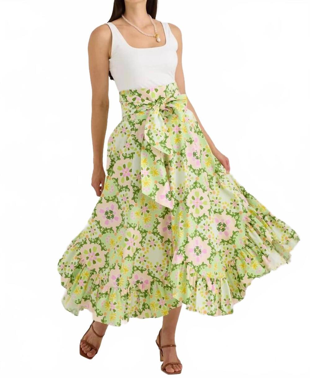 NEW ALIVIA dalia skirt dress in green clover canvas